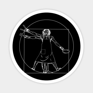 Retro Vitruvian Grill Dad Fathers Day Gifts Funny Grill Magnet